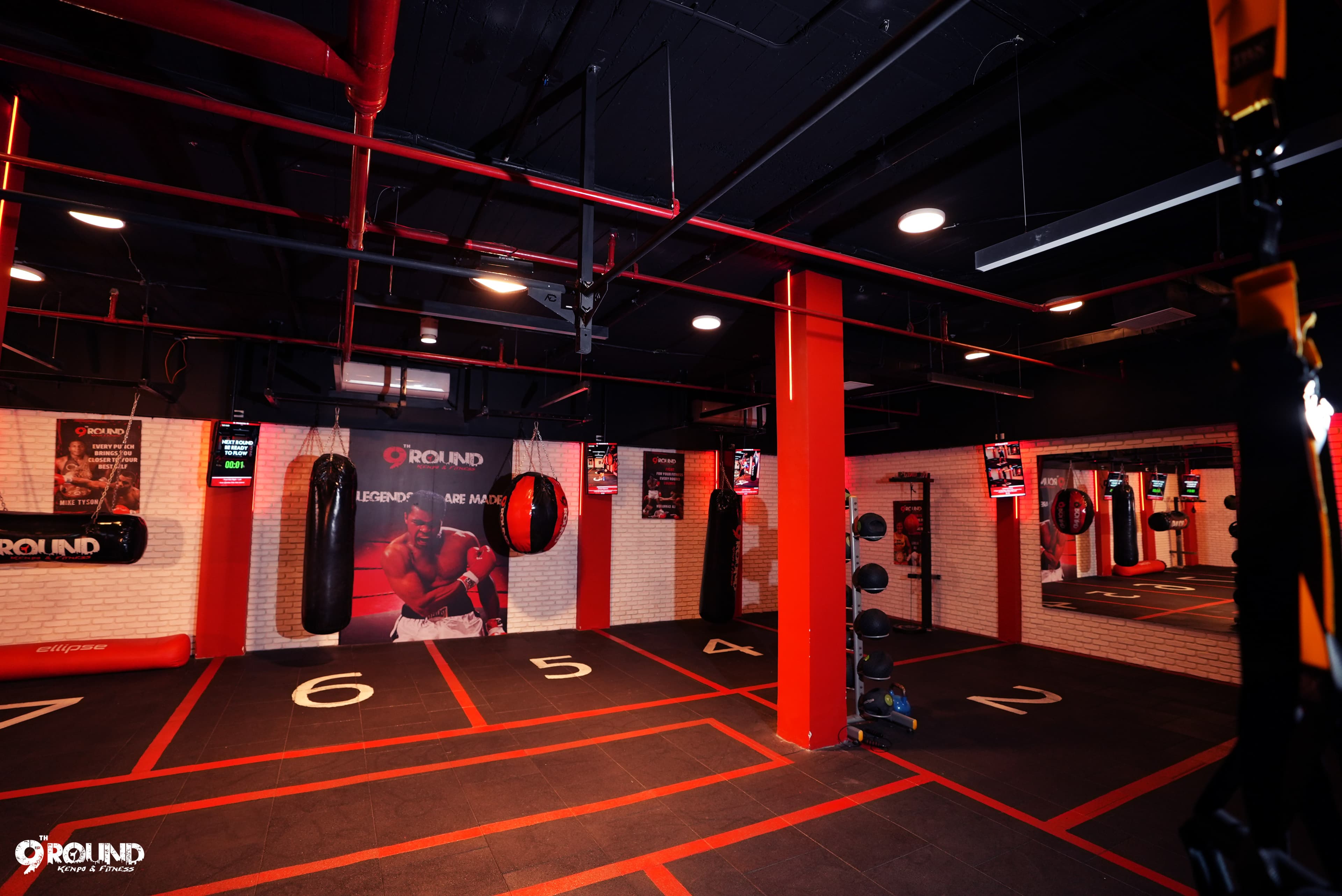 Inside 9th Round — the ring and training floor